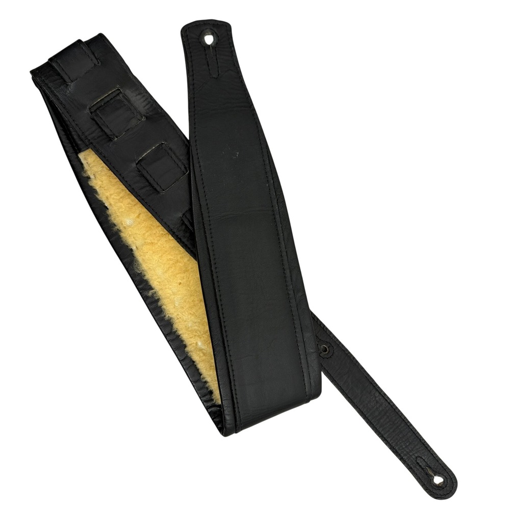 Levy's PM32S Guitar Strap Unisex OS Black Leather Shearling Padded 3" 45" Long